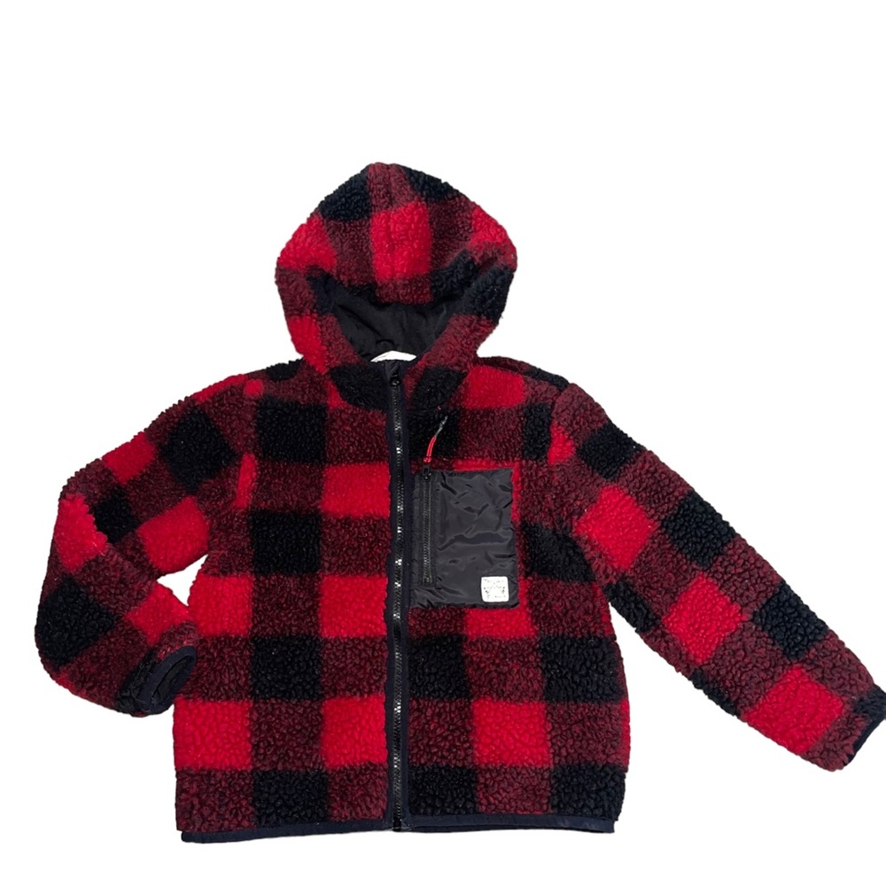New Boy’s Black and Red Sherpa Jacket